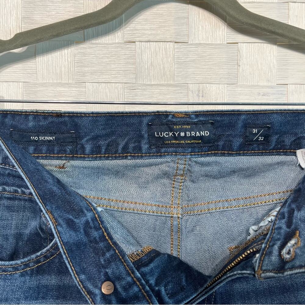 Lucky Brand Men’s 110 Skinny Dark Wash Cotton Blend Jeans Size 31/32 - Picture 9 of 15